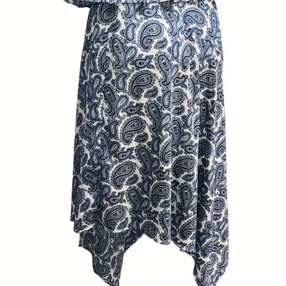 BANANA REPUBLIC Dress Size 8 Blue and White Paisley Size 8 - Picture 8 of 12